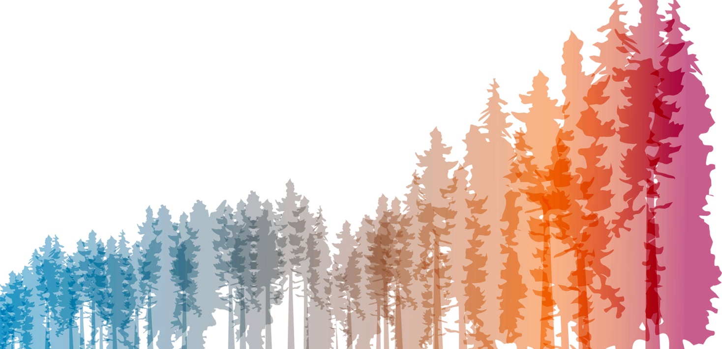 grafik för Swedish Climate Symposium träd i olika färger
