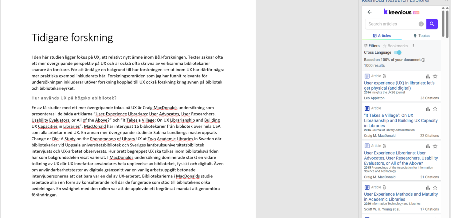 Keenious i Microsoft Word