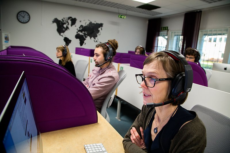 Students in a computer room.