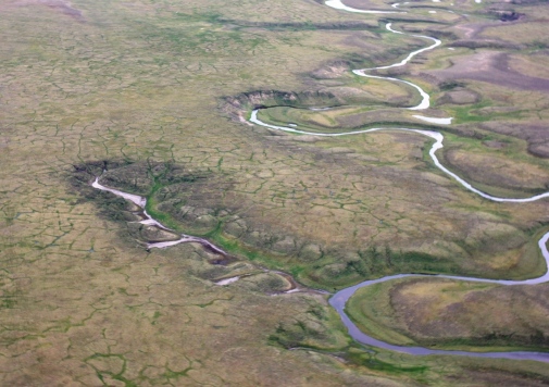 Thawing permafrost in Siberian tundra. Photo: Gustaf Hugelius