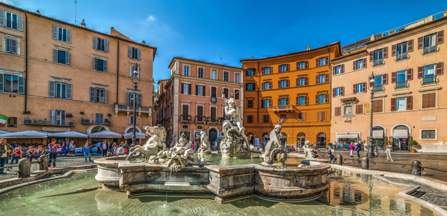 Rom Fontana del Nettuno in Piazza Navona