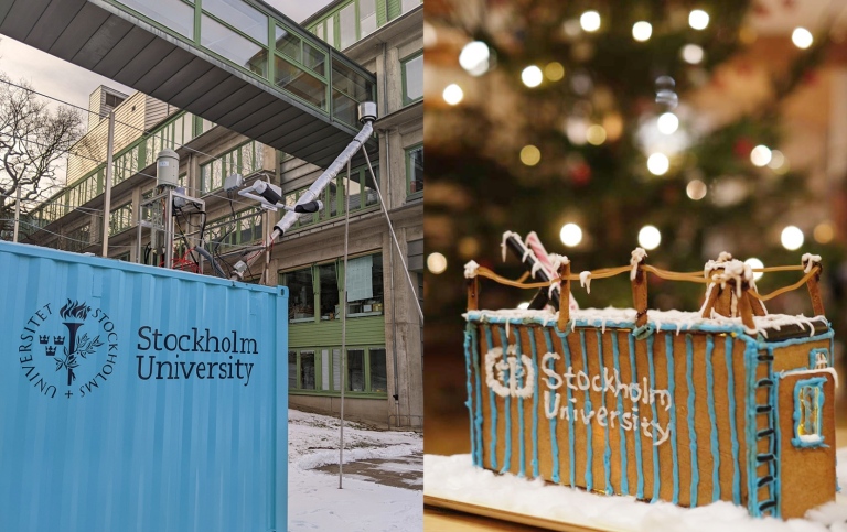 Left: the real container. Photo: Paul Zieger. Right: Gingerbread model. Photo: Fredrik Mattsson.