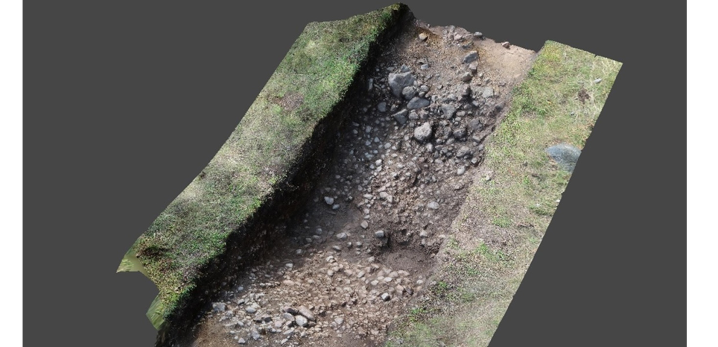 Digital 3D model of stone packing in one of the investigated trenches