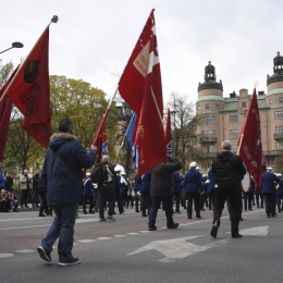 Trade unions marching in Stockholm
