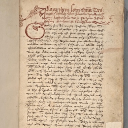 Handskrivet dokument från första halvan av 1500-talet.