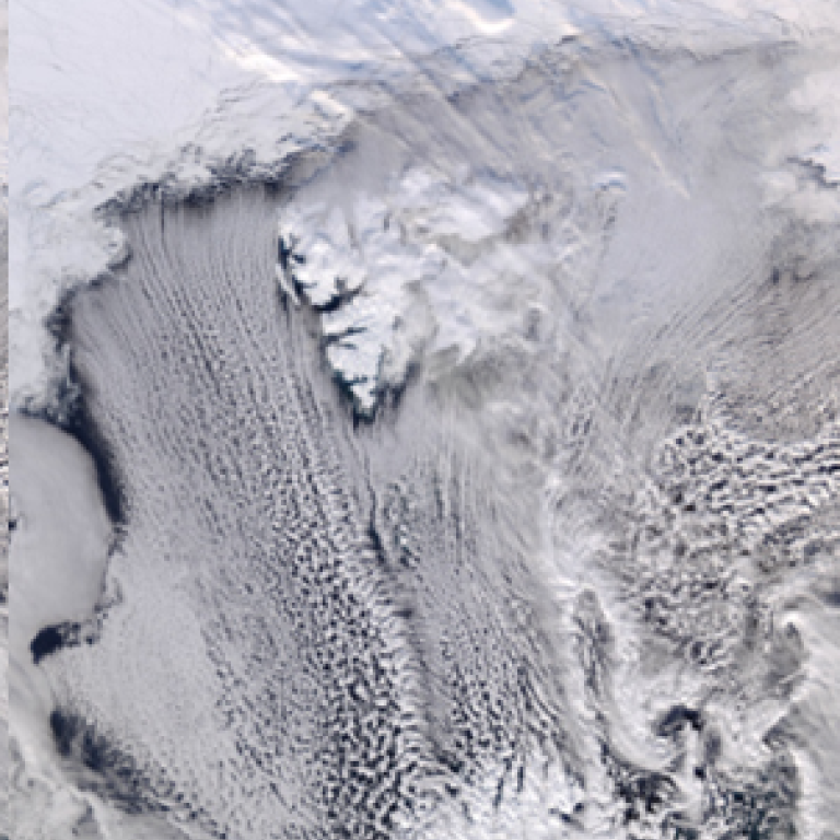 Satellitbild över Arktis