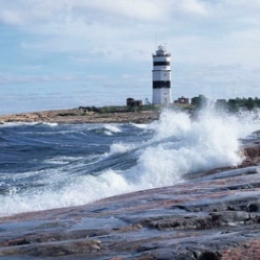 Fyr i havskum vid Östersjön