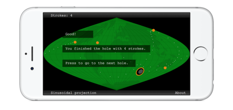 World Map Golf, mobilspel av Pontus Hennerdal vid Stockholms universitet.