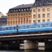 Stockholm underground train on its way past Slussen