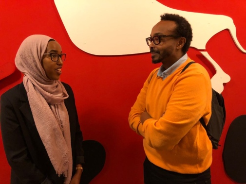 Deeqa Odaway and Abukar Omarsson exchange experiences