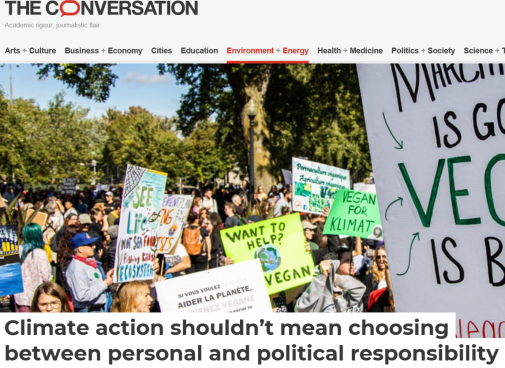 Article about climate action in The Conversation.