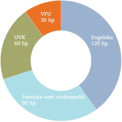 Programöversikt ämneslärare gymnasiet engelska-svenska som andraspråk (diagram)