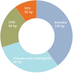 Programöversikt ämneslärare gymnasiet svenska-svenska som andraspråk (diagram)