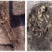 Two burials at the Pittd Ware Culture Ajvide on Gotland. Left, a male in burial 54 placed on his bac