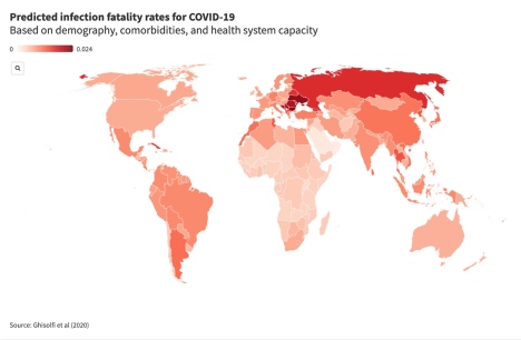 Map COVID-19 fatality rates