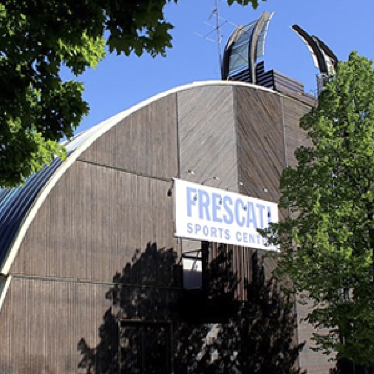 Close up of Friscati hallen sports center at Stockholm University