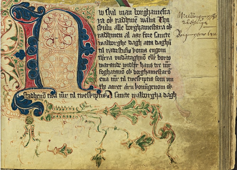 Handskrit med Magnus Erikssons stadslag från 1350-talet