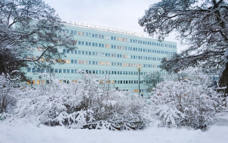 The facade of Södra huset in winter. Photo: Ingmarie Andersson