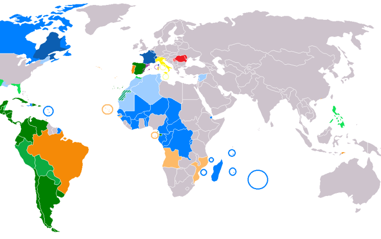 Map Romance Language World