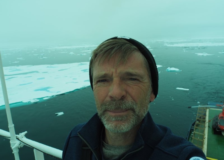 A selfie on icebreaker oden's bridge