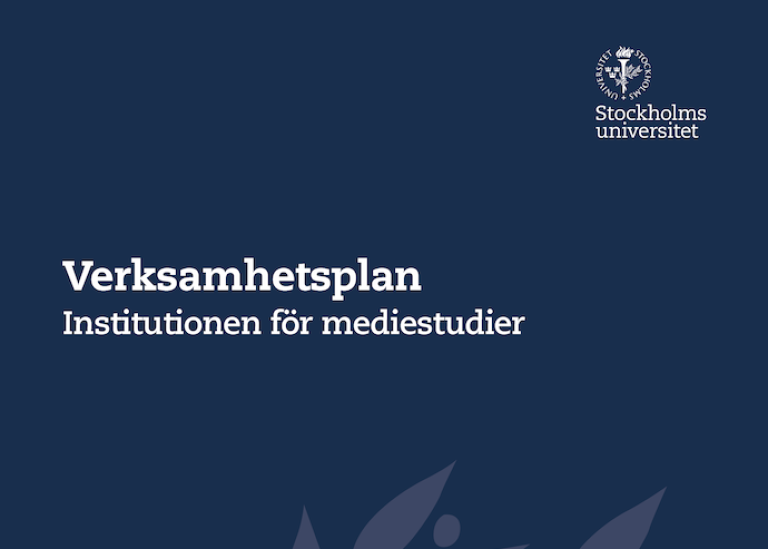 Omslagssida till institutionens verksamhetsplan. Grafik: Stockholms universitet © 2021