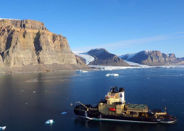 Icebreaker Oden in Petermann fjord, 2019. Photo: Martin Jakobsson