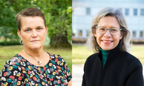Porträtt av vicerektor Yvonne Svanström och vicerektor Elisabeth Wåghäll Nivre