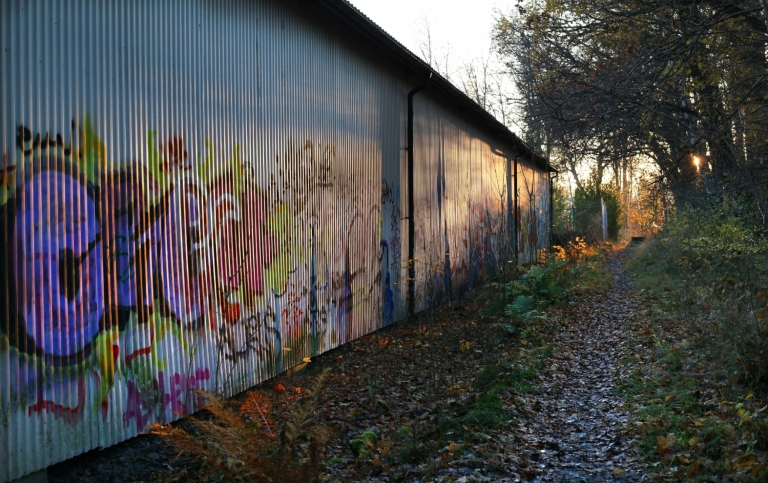 Graffitti på vägg