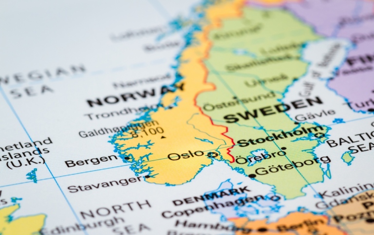 map over scandinavia