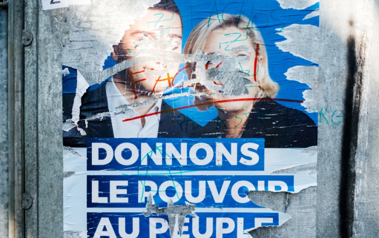 French election candidate poster with Marine Le Pen