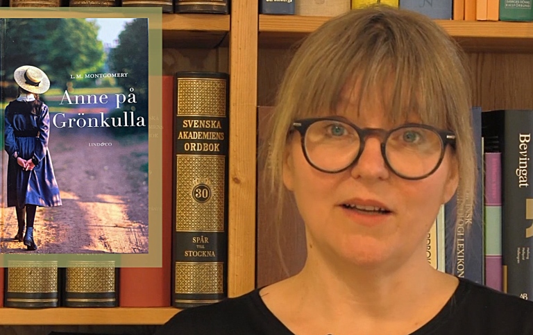 Anna Vogel och bild på bok Anne på Grönkulla 2018.