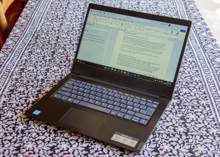 Laptop computer on a table