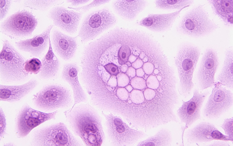 HPV-16 cells - a high-risk type for cancer.