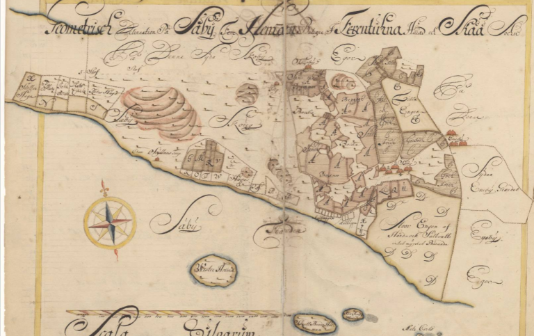 Historisk karta från 1692-1730.