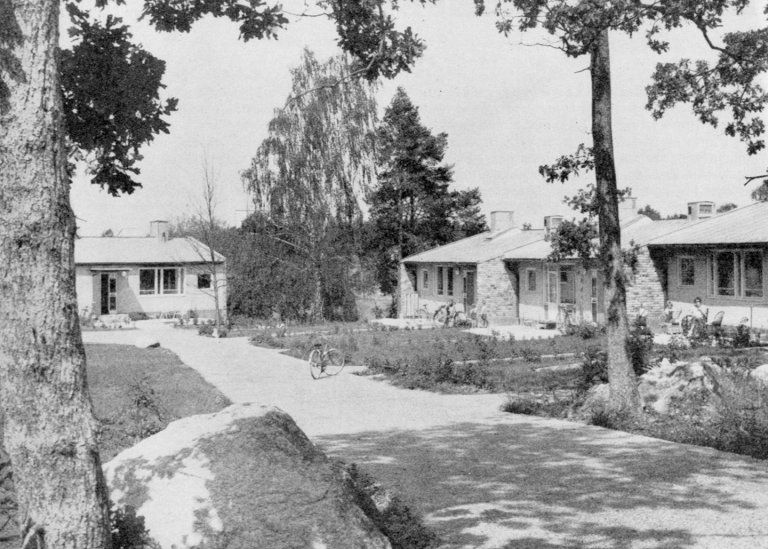 Radhusområde. Bilden i svartvitt, tagen 1956