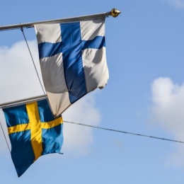 Sweden and Finland flags.