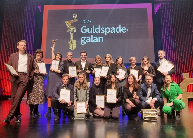 Alla vinnare Guldspaden 2022. Foto: Föreningen grävande journalister