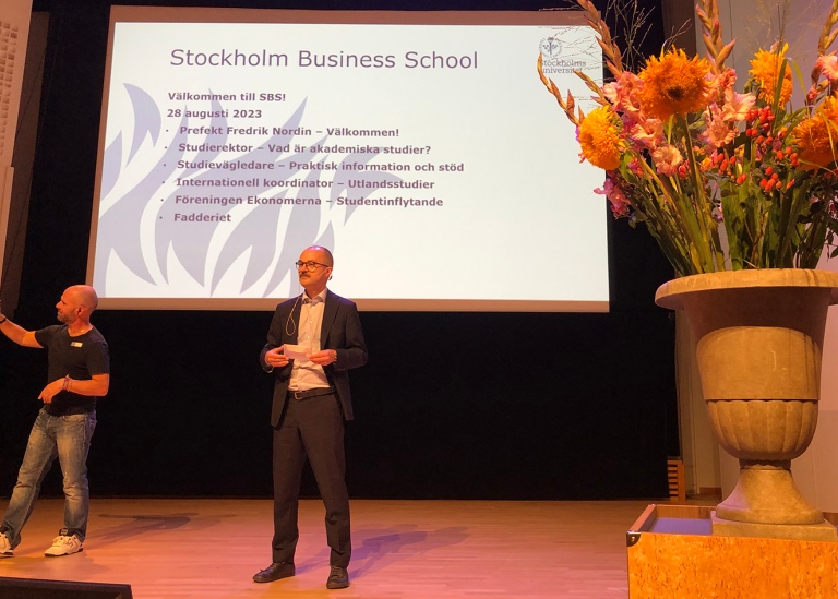 Head Fredrik Nordin welcomes all new students.