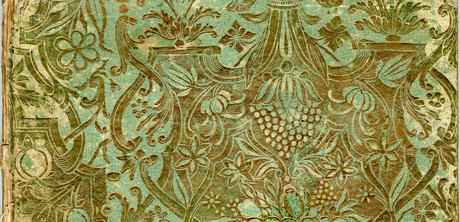 Old green and gold brocade paper 