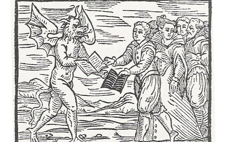 Trägravering från Compendium Maleficarum, 1608