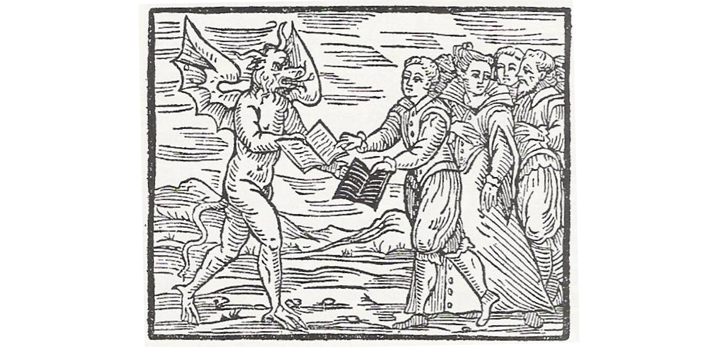 Trägravering från Compendium Maleficarum, 1608 