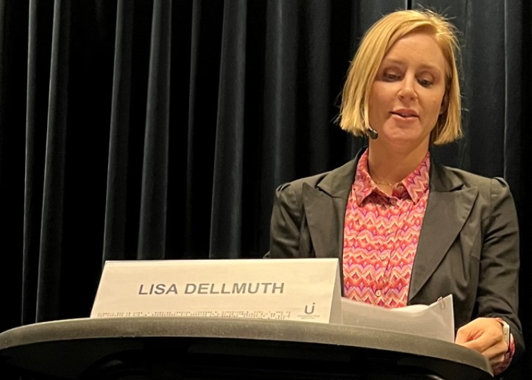Professor Lisa Dellmuth speaking