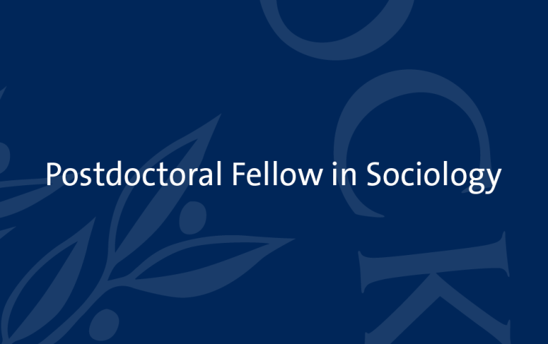 Postdoctoral Fellow in Sociology