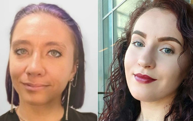 Micaella Bruton och Crina Madalina Tudor, doktorander i datorlingvistik