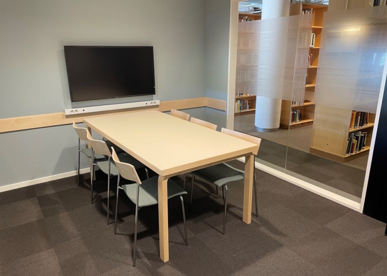 Group study room in the library