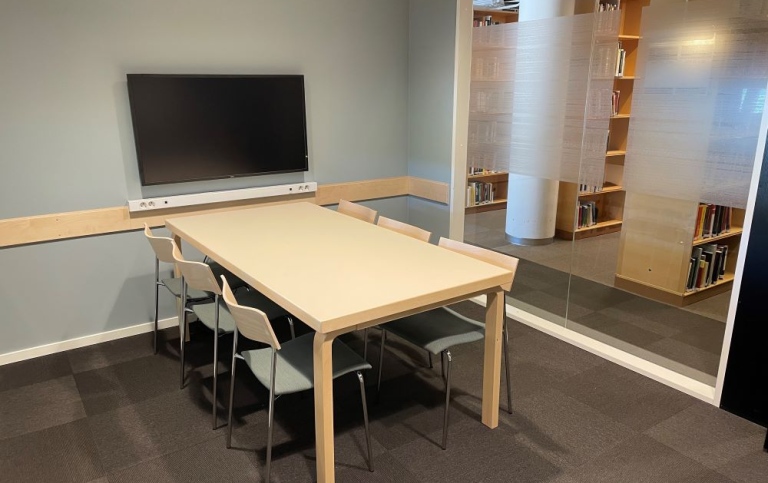 Group study room in the library