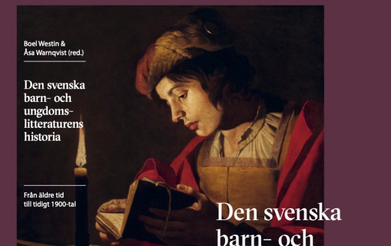 Detalj av omslaget till Den svenska barn- och ungdomslitteraturens historia