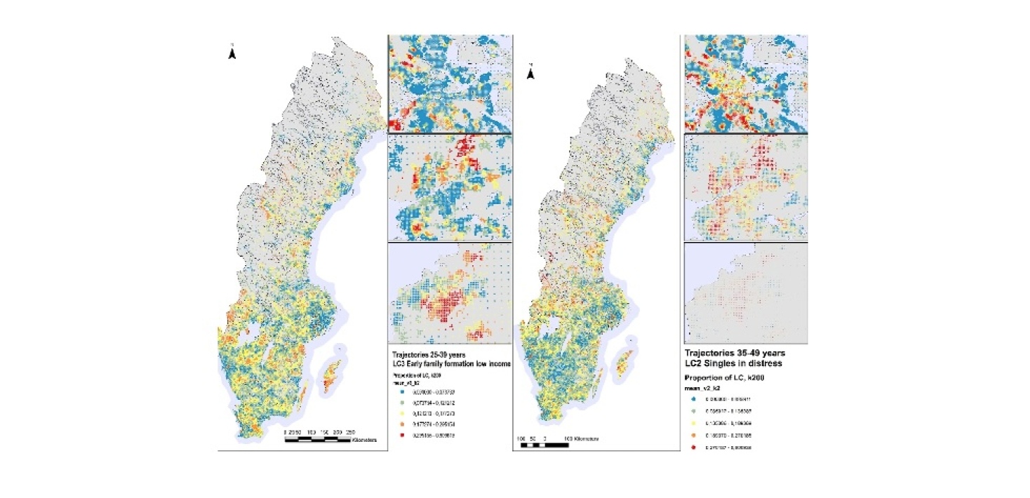 Maps of Sweden, with inset maps of Stockholm, Göteborg and Malmö metropolitan regions.