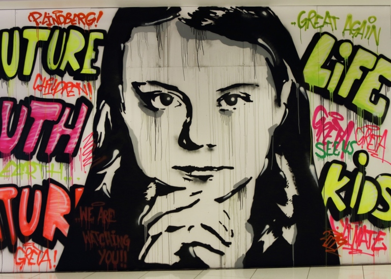 Greta Thunberg wall painting Photo: Håkan Bergqvist © Mostphotos