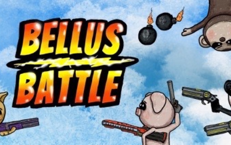 Bellus Battle. Illustration: Clara-Cecilia Dias. Bellus Battle gulliga djur med vapen och bomber